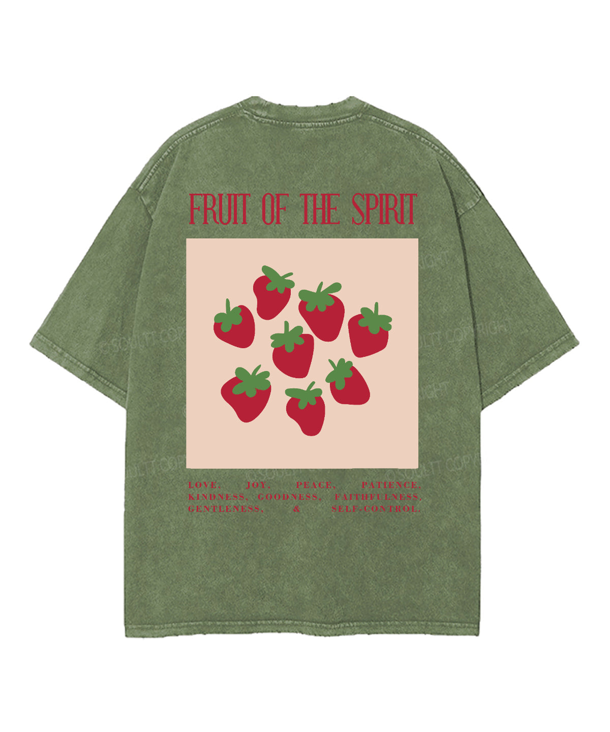 Fruit Of The Spirit Double Sided Washed Christian T-shirt