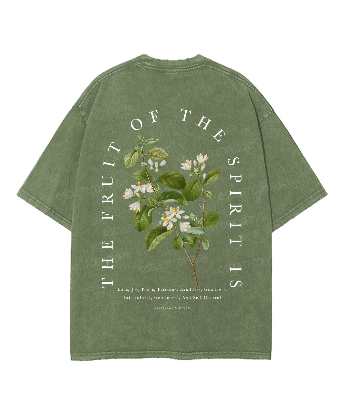 Fruit Of The Spirit Double Sided Unisex Washed Christian T-shirt