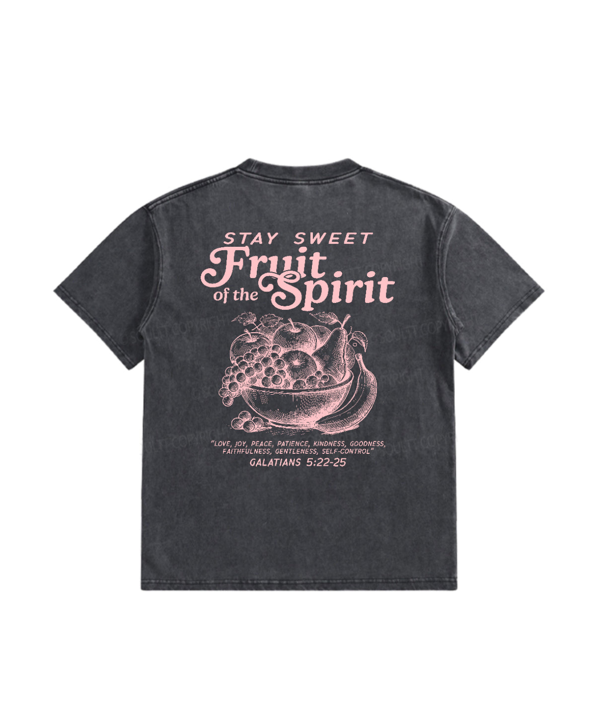 Kids Fruit Of The Spirit Double Sided Washed Christian T-shirt