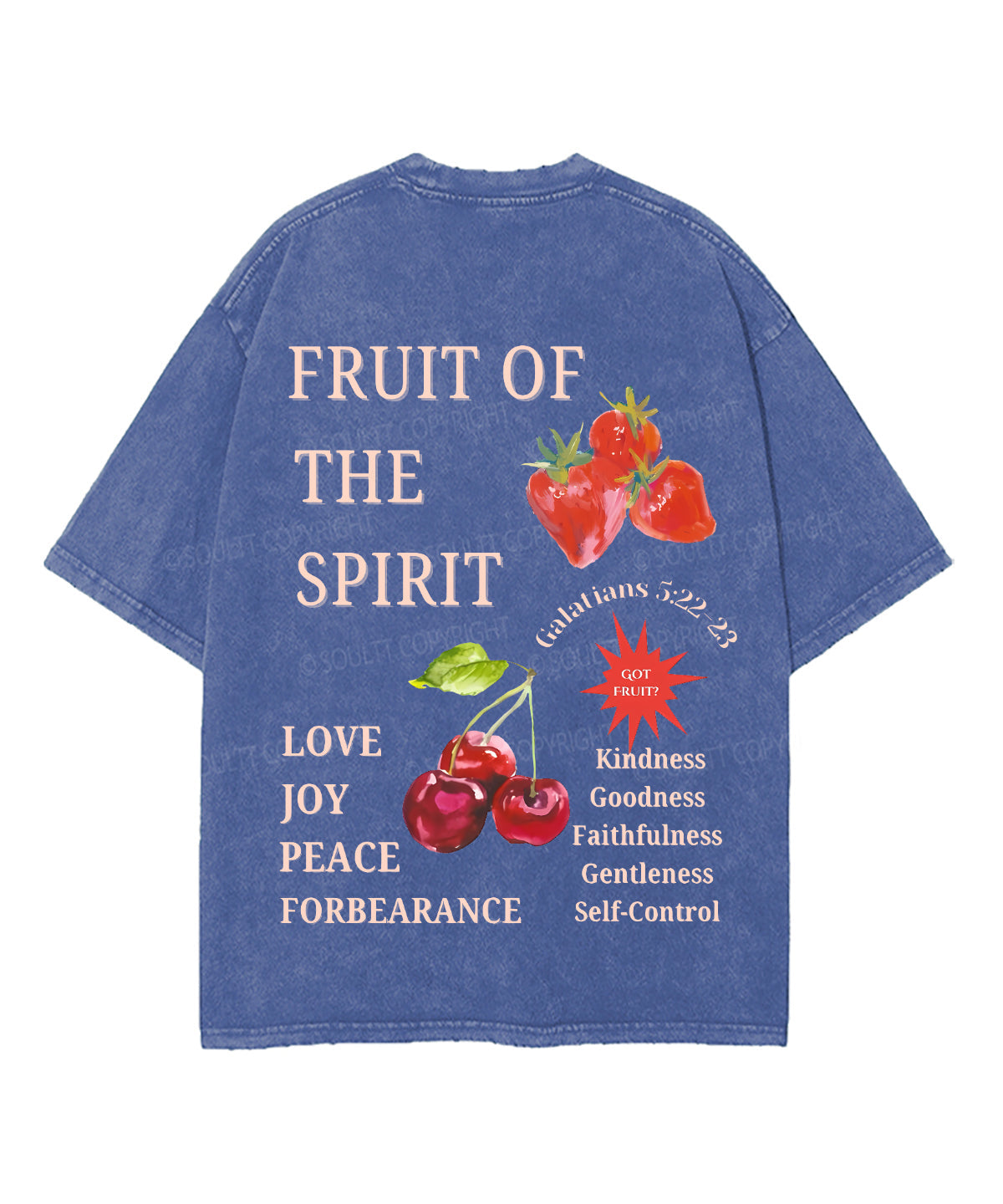 Fruit Of The Spirit Double Sided Unisex Washed Christian T-shirt