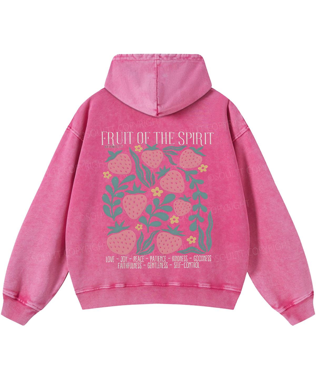 Fruit Of The Spirit Double Sided Washed Christian Hoodie