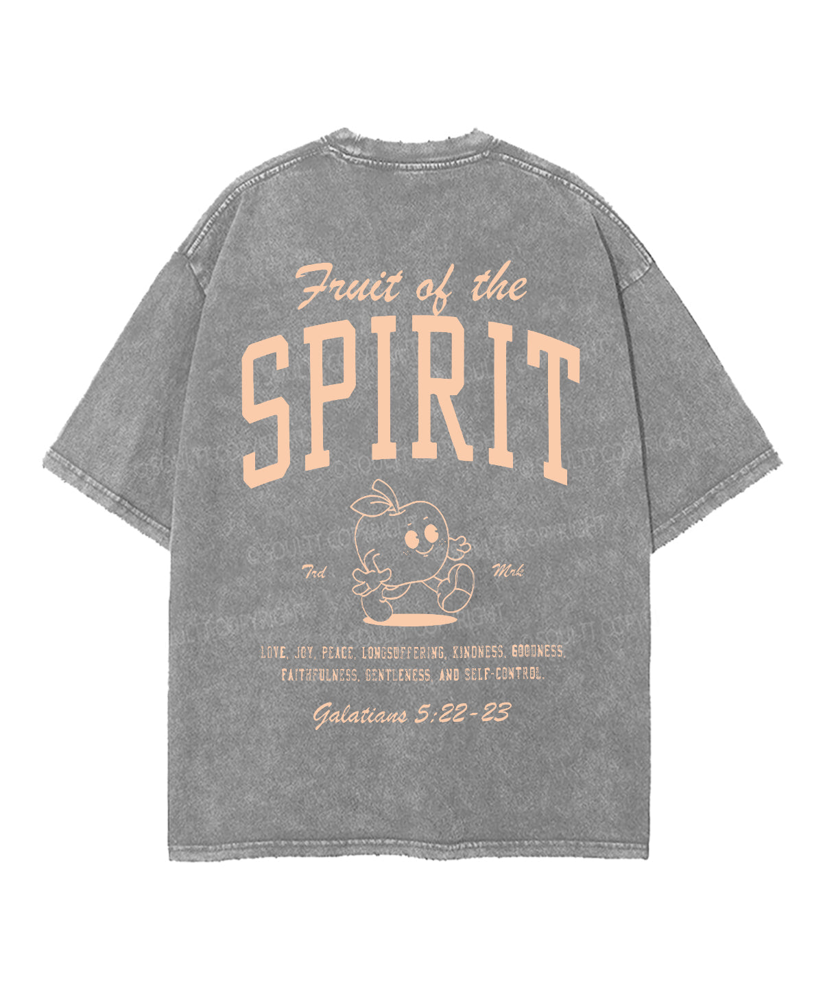 Fruit Of The Spirit Double Sided Unisex Washed Christian T-shirt