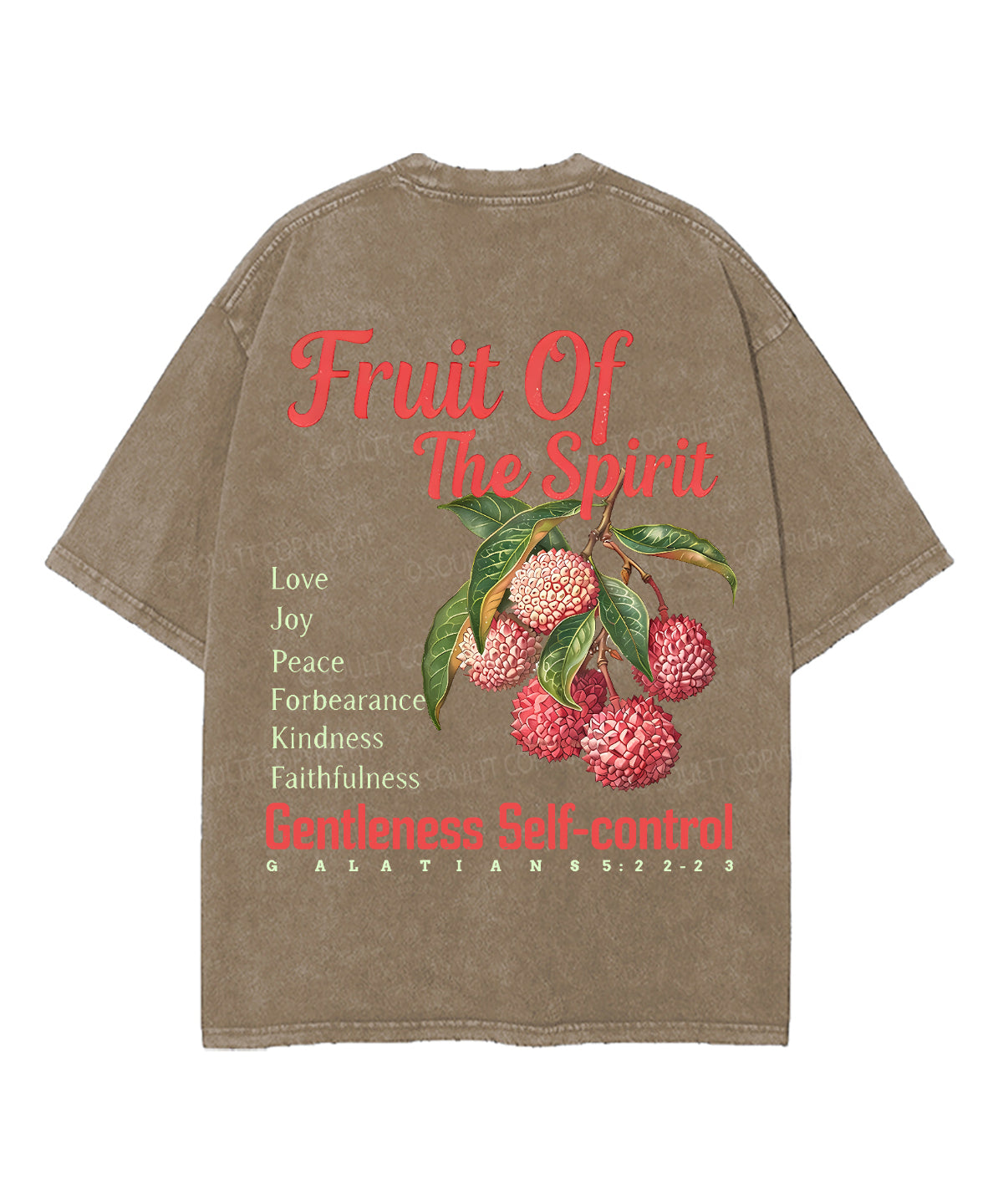 Fruit Of The Spirit Double Sided Unisex Washed Christian T-shirt