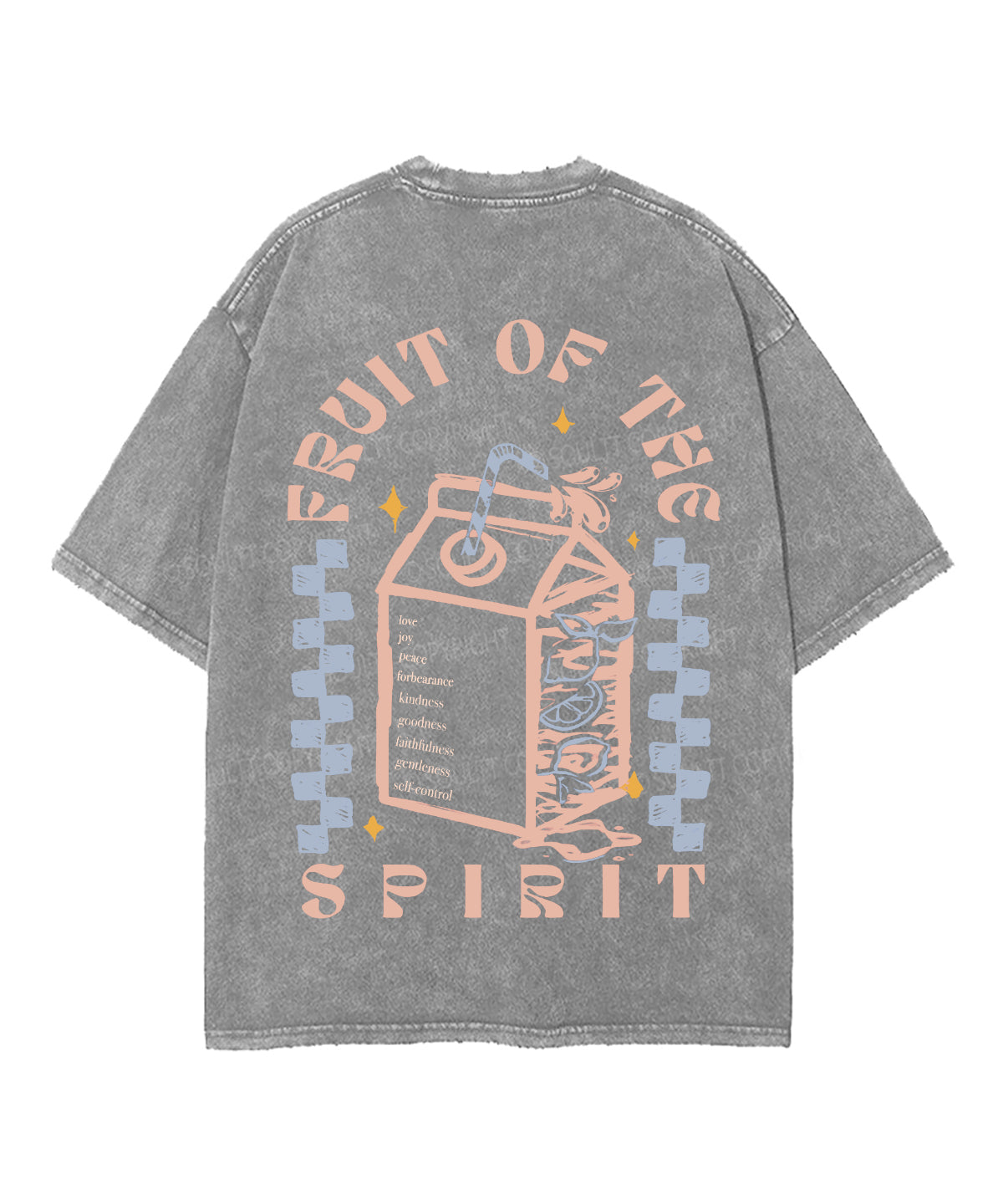 Fruit Of The Spirit Double Sided Unisex Washed Christian T-shirt