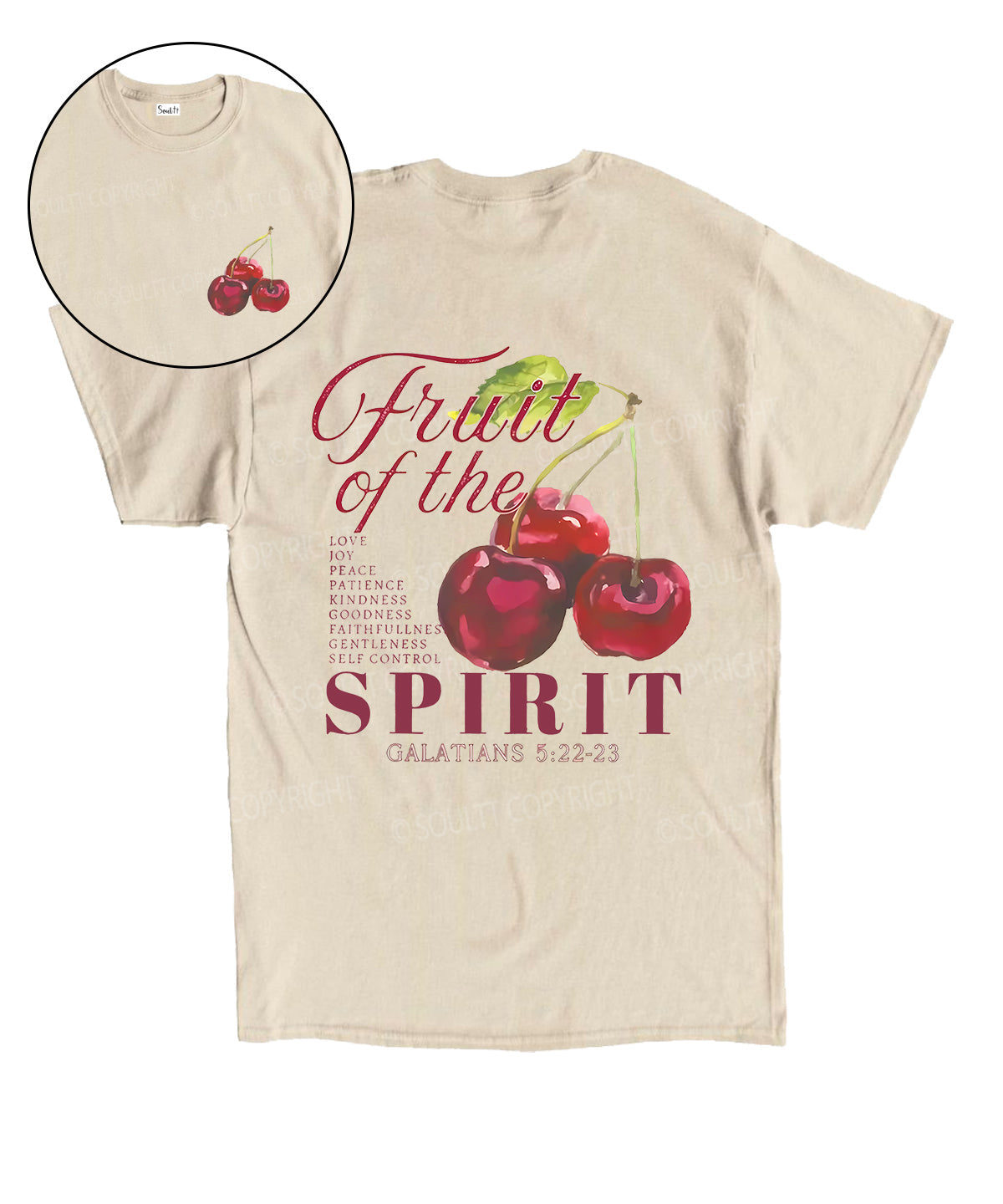 Fruit Of The Spirit Double Sided Unisex Cotton Christian T-Shirt