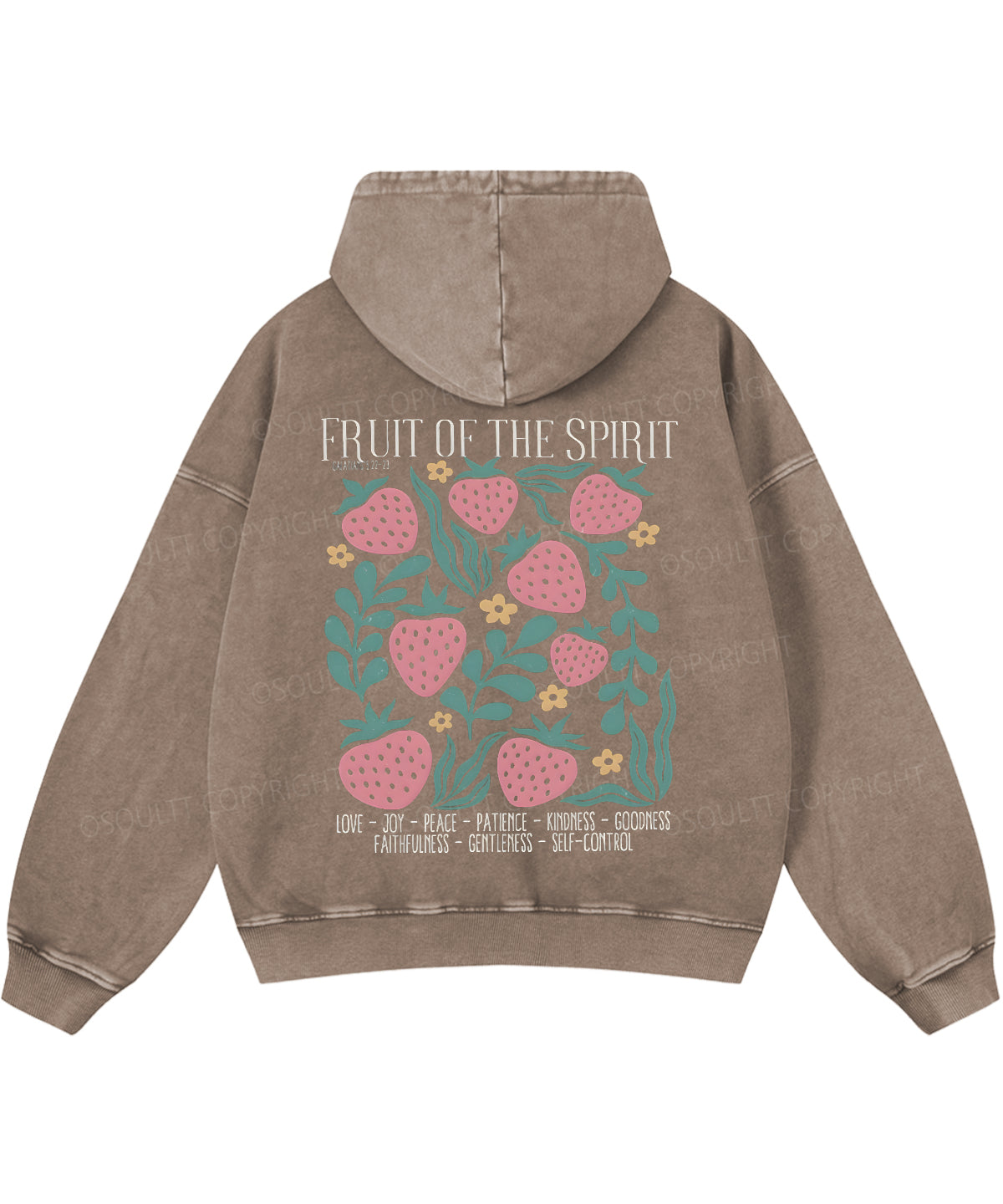 Fruit Of The Spirit Double Sided Washed Christian Hoodie