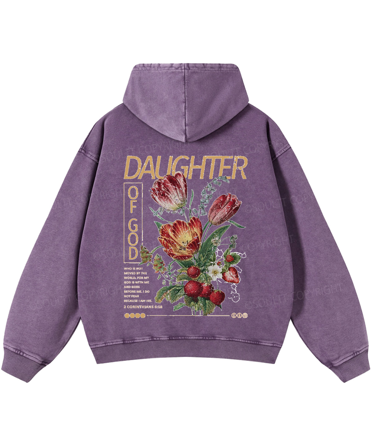 Daughter Of God Double Sided Washed Christian Hoodie