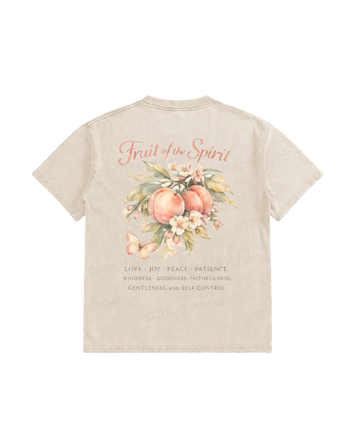 Kids Fruit Of The Spirit Double Sided Washed Christian T-shirt