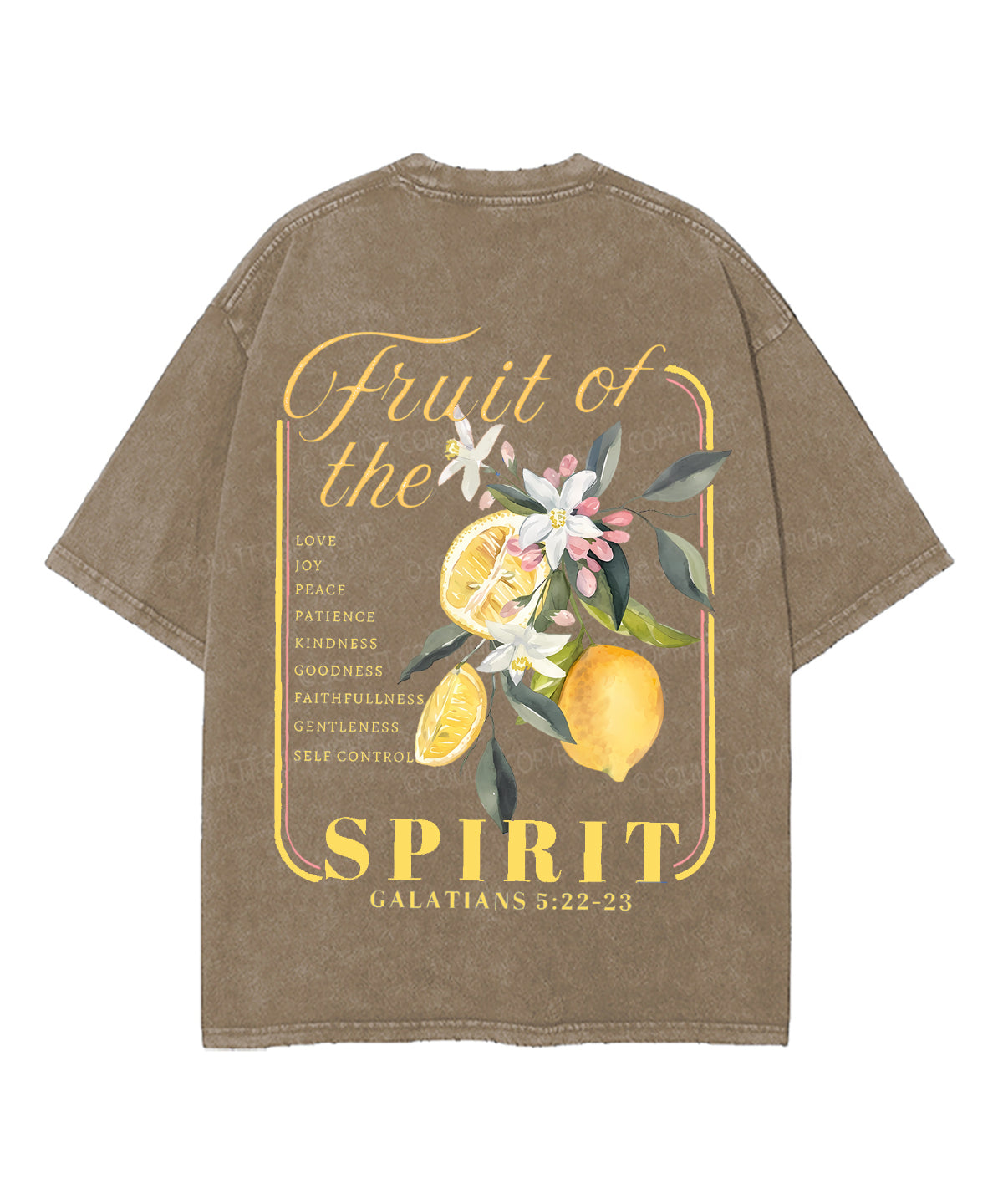 Fruit Of The Spirit Double Sided Unisex Washed Christian T-shirt