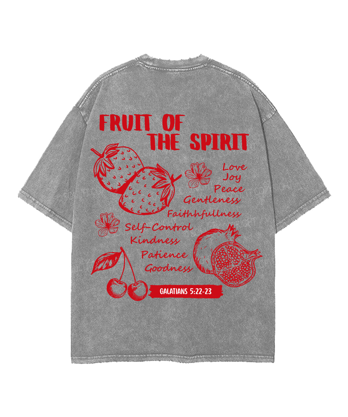 Fruit Of The Spirit Double Sided Unisex Washed Christian T-shirt