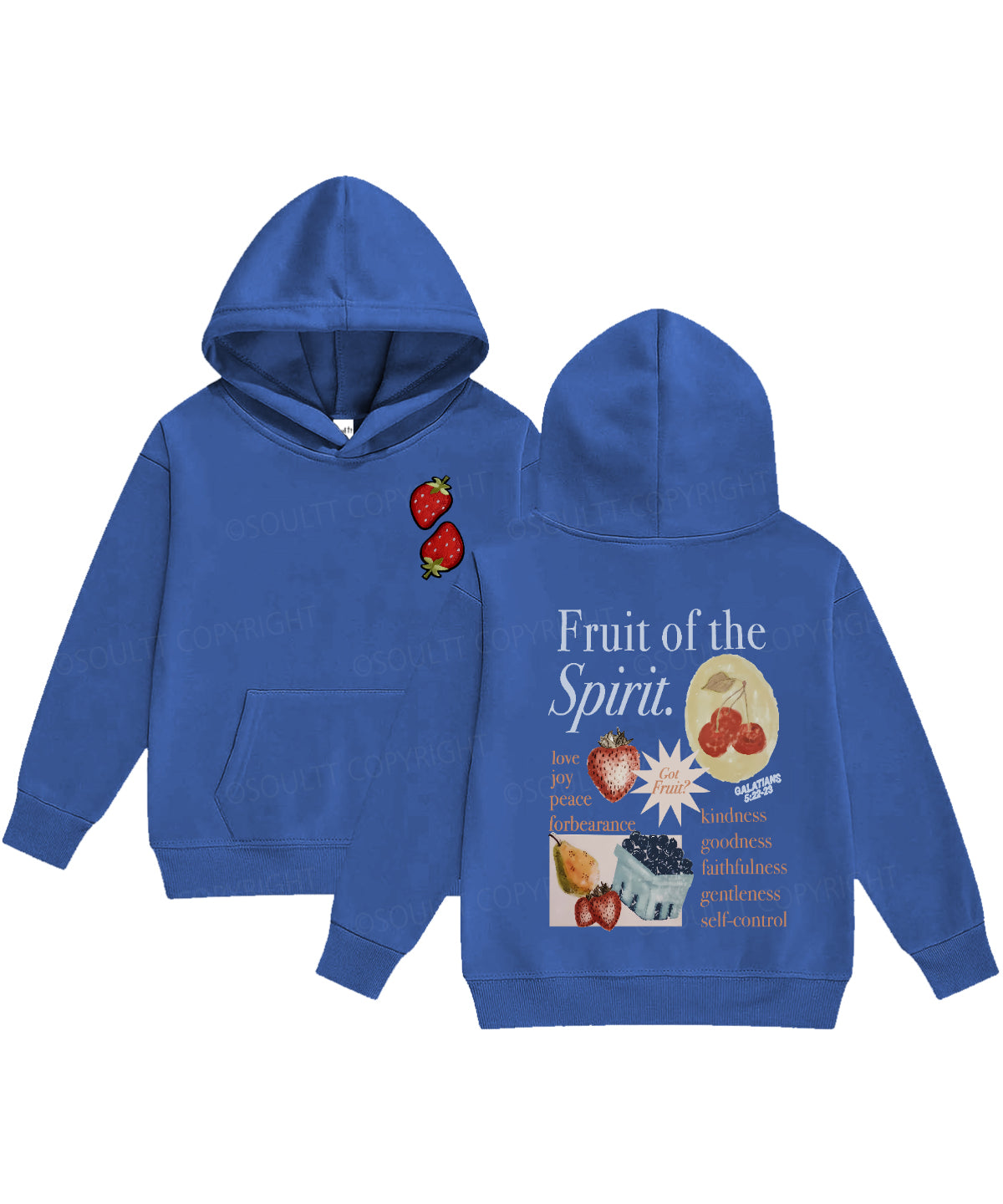 Kids Fruit Of The Spirit Double Sided Christian Hoodie