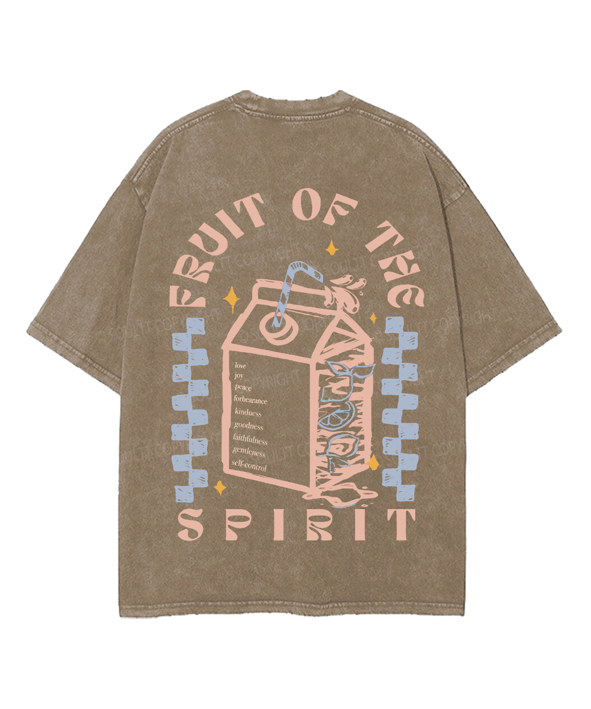Fruit Of The Spirit Double Sided Unisex Washed Christian T-shirt