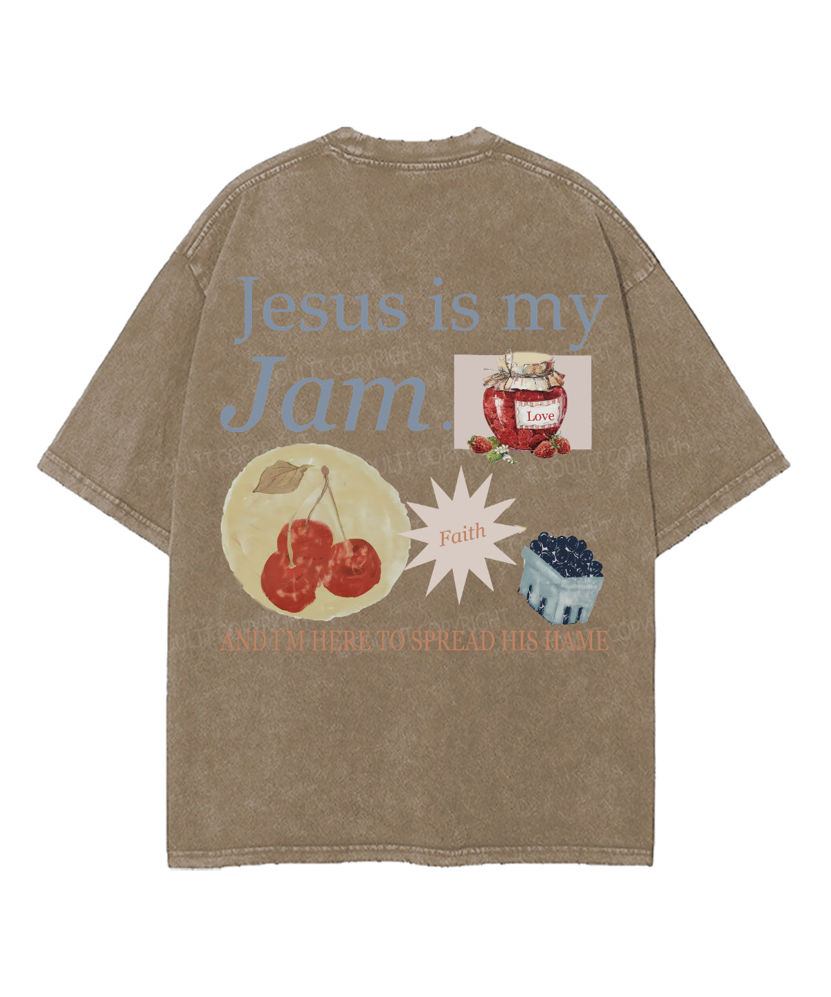 Jesus Is My Jam Double Sided Unisex Washed Christian T-shirt