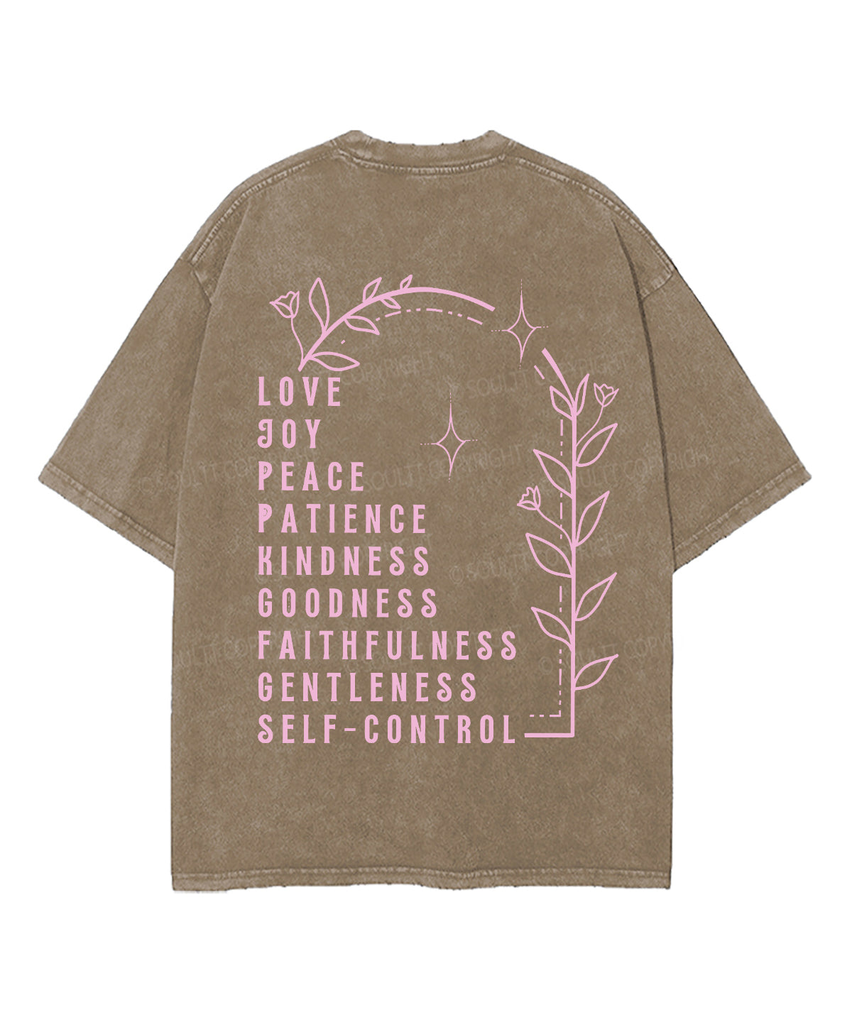 Fruit Of The Spirit Double Sided Unisex Washed Christian T-shirt