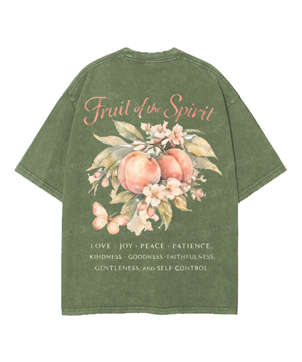 Fruit Of The Spirit Double Sided Unisex Washed Christian T-shirt