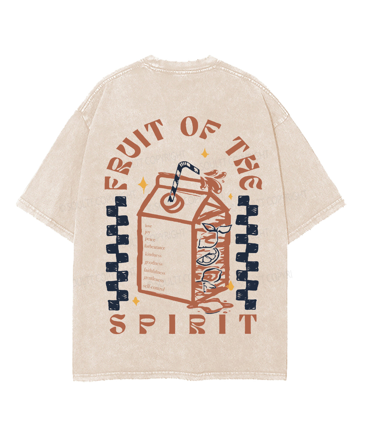 Fruit Of The Spirit Double Sided Unisex Washed Christian T-shirt
