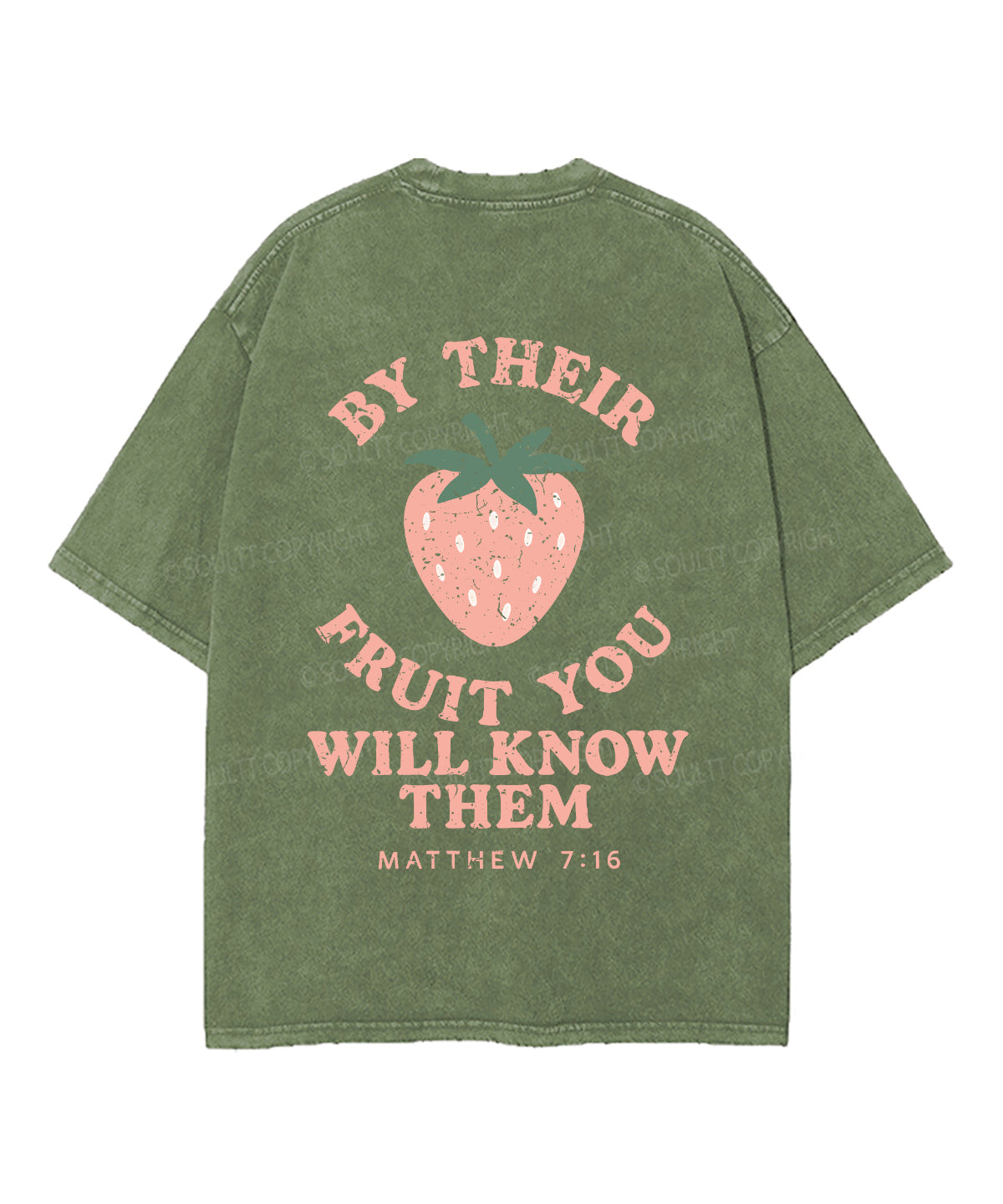 BY THEIR FRUIT YOU WIL KNOW THEM Double Sided Unisex Washed Christian T-shirt