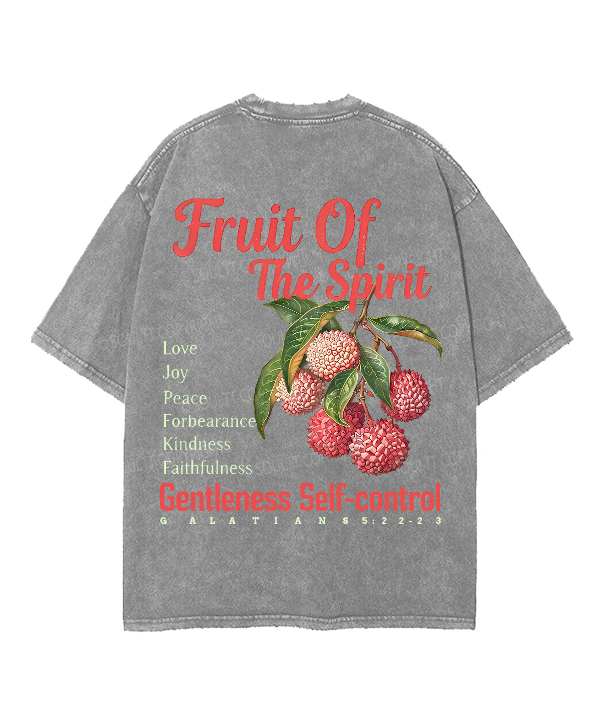 Fruit Of The Spirit Double Sided Unisex Washed Christian T-shirt