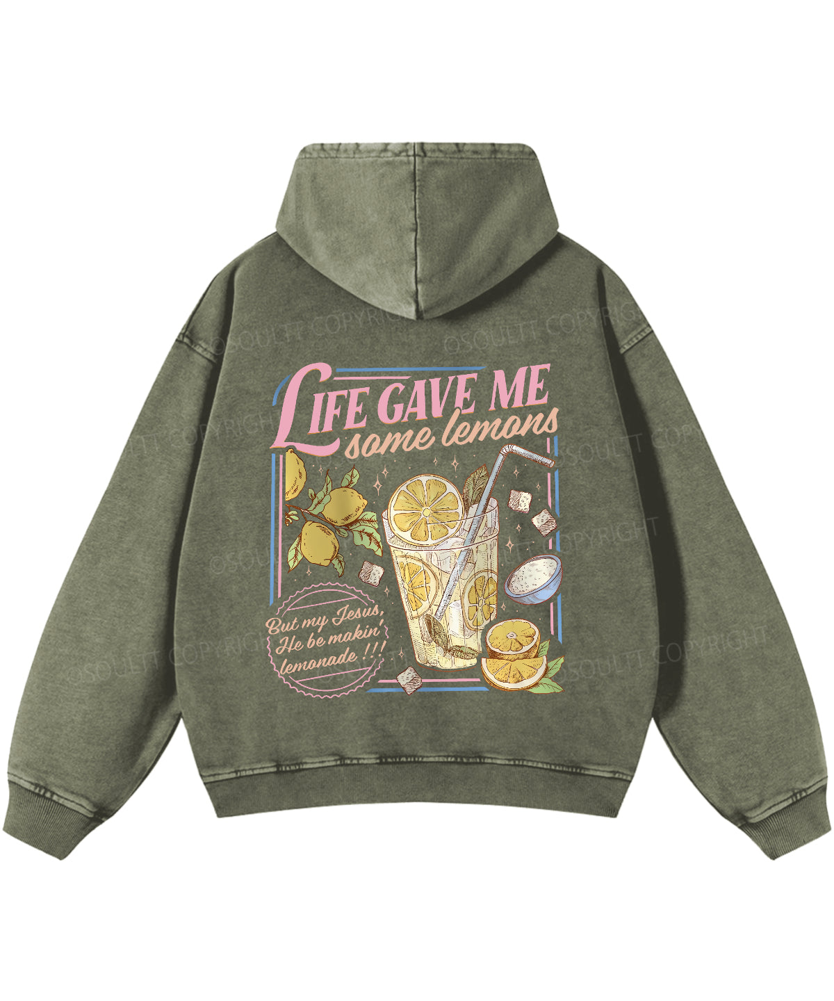 Life Gave Me Some Lemans Double Sided Washed Christian Hoodie