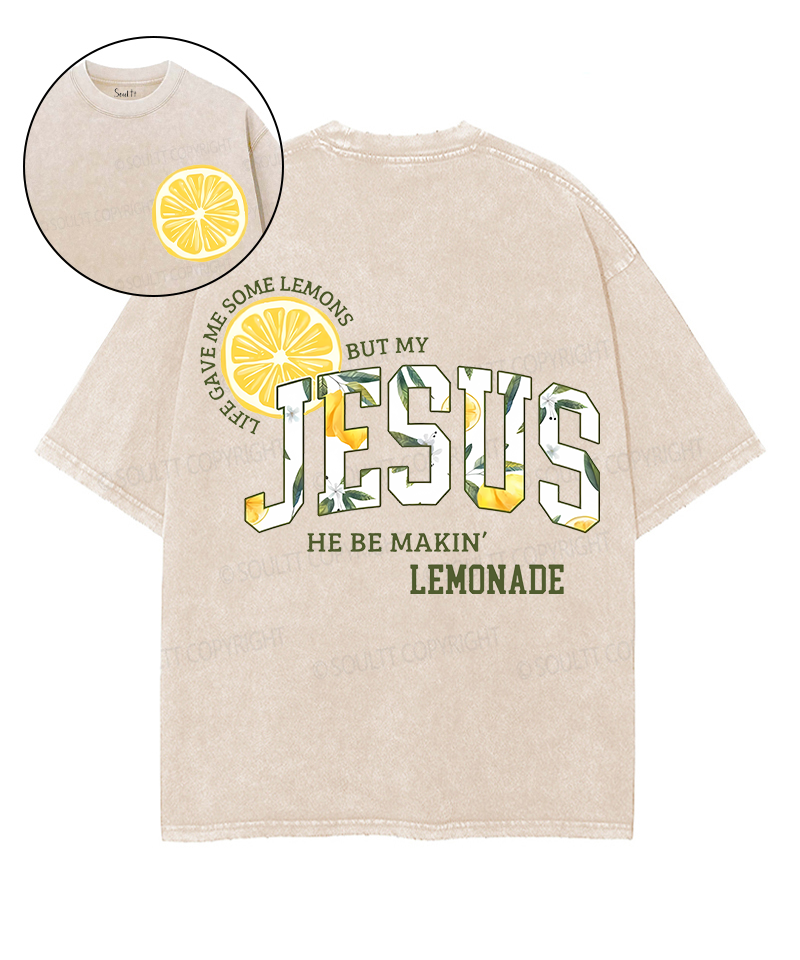 Life Gave Me Some Lemons Double Sided Unisex Washed Christian T-shirt