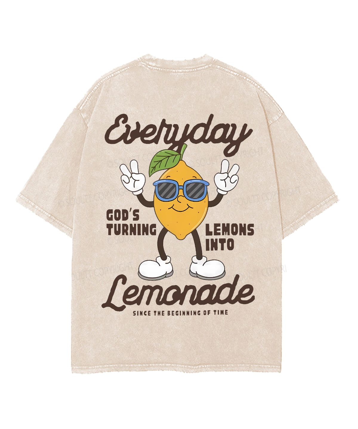 God's Turning Lemons Double Sided Unisex Washed Christian T-shirt