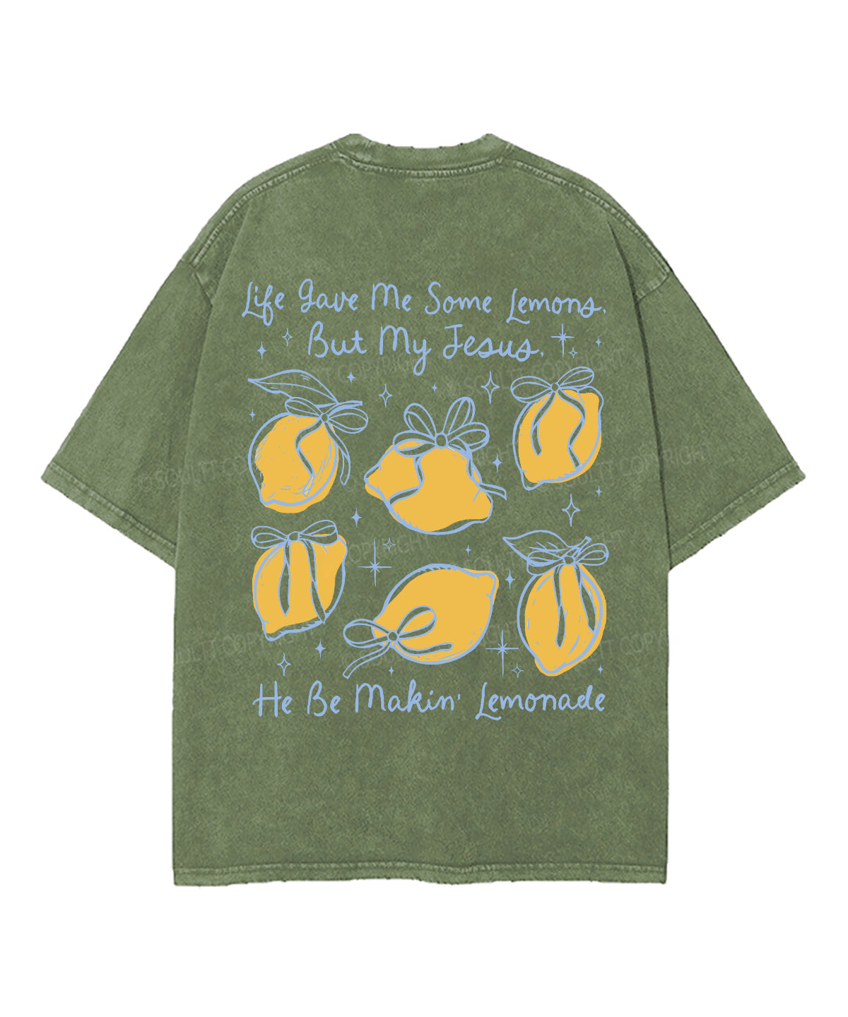Life Give Me Some Lemons Double Sided Unisex Washed Christian T-shirt