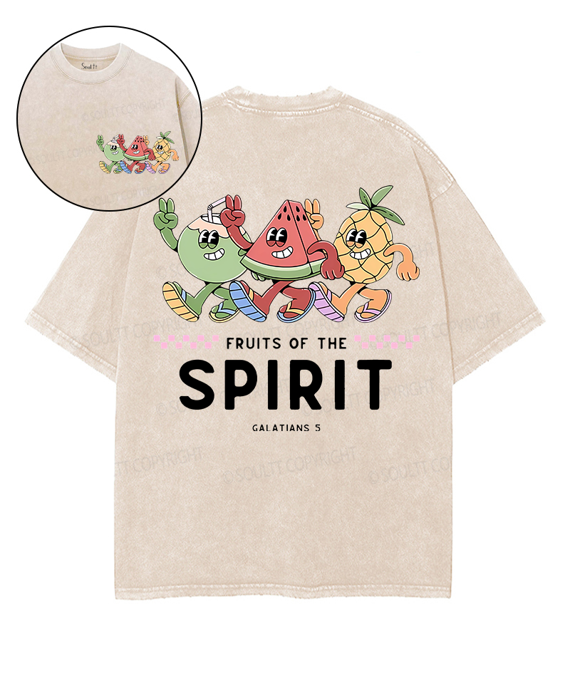 Fruit Of The Spirit Double Sided Unisex Washed Christian T-shirt