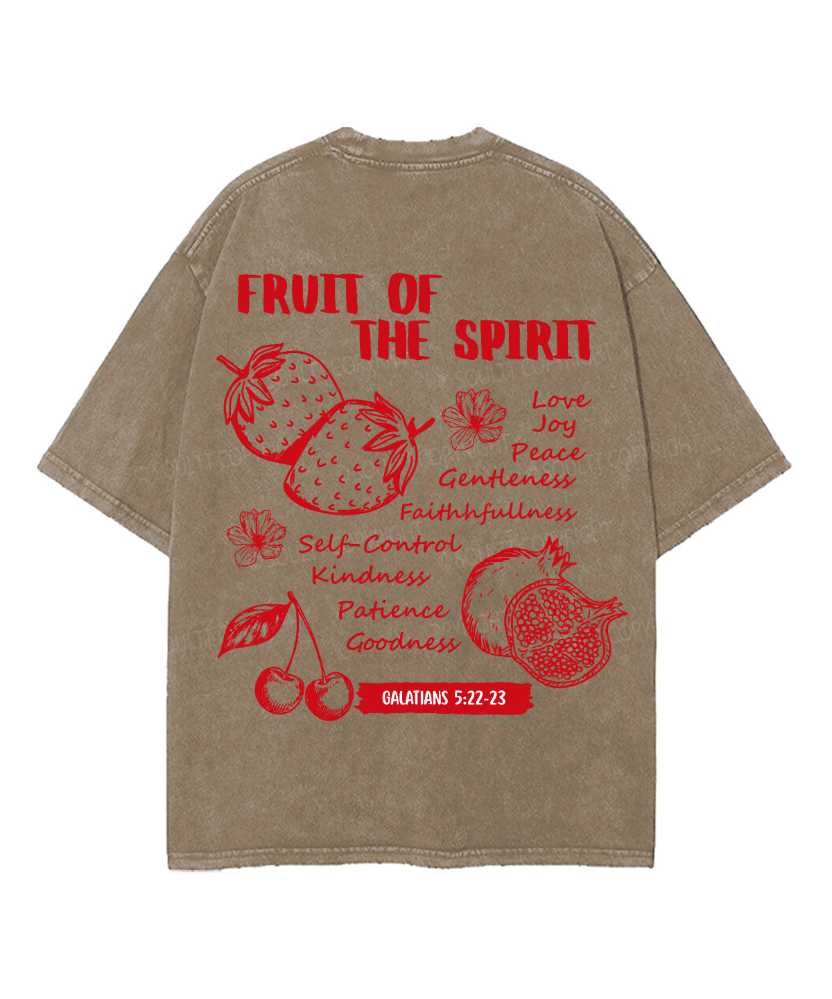 Fruit Of The Spirit Double Sided Unisex Washed Christian T-shirt