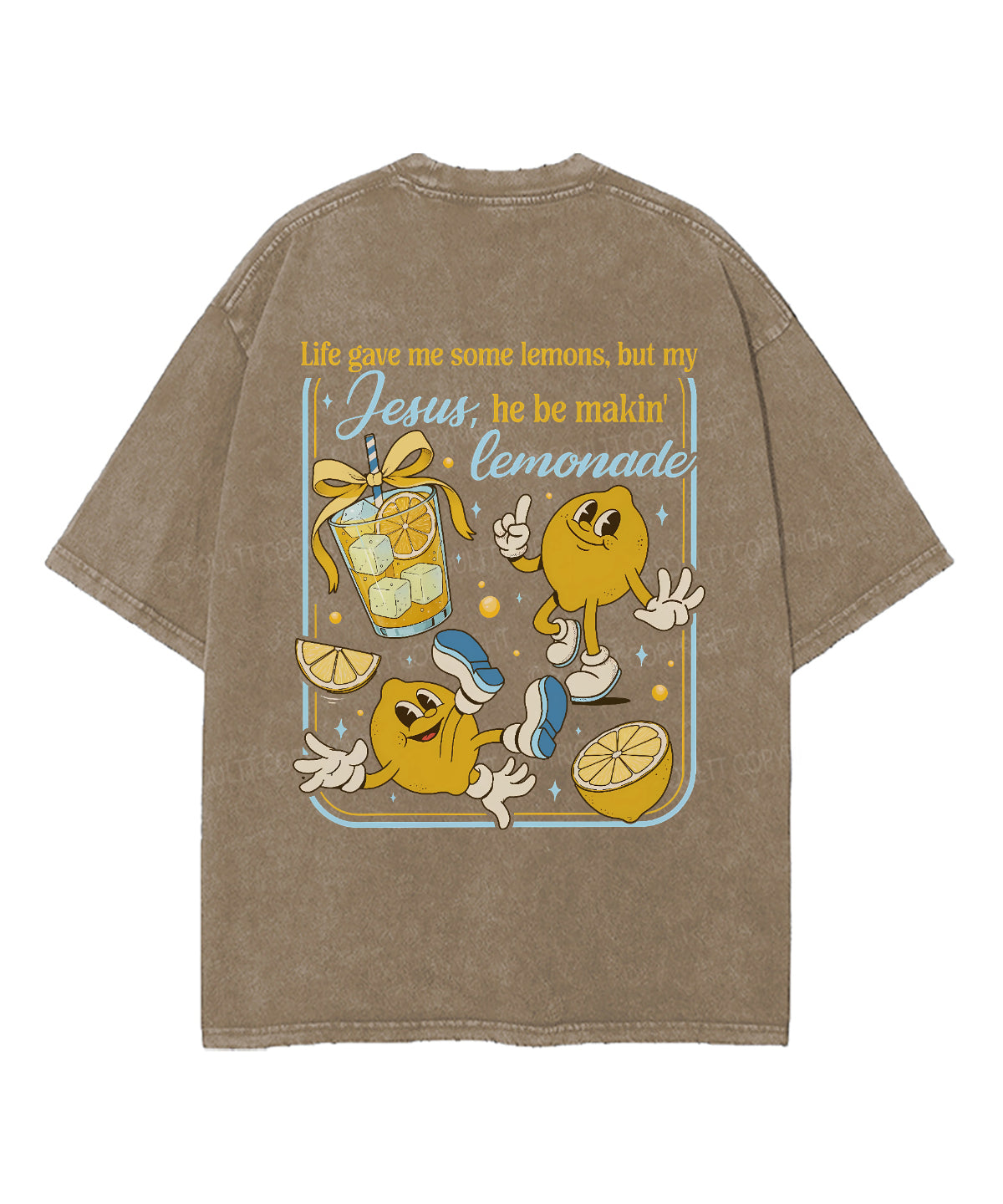 Life Give Me Some Lemons Double Sidedf Unisex Washed Christian T-shirt