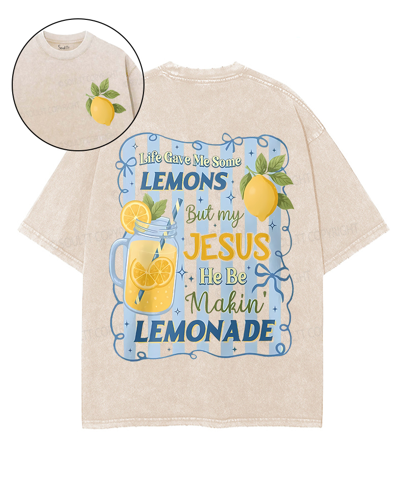 Life Gave Me Some Lemons Double Sided Unisex Washed Christian T-shirt