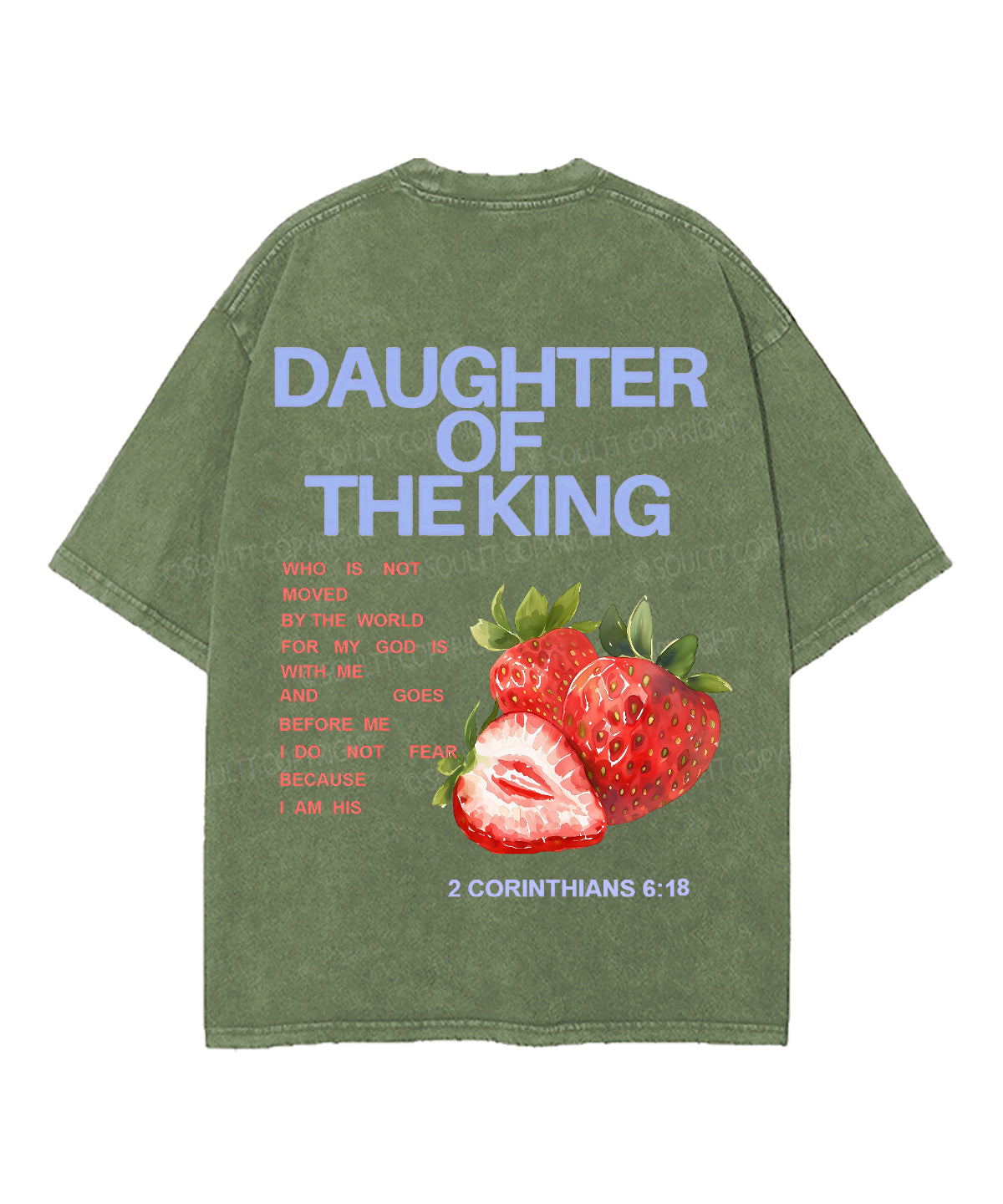 Daughter Of Theking Double Sided Unisex Washed Christian T-shirt