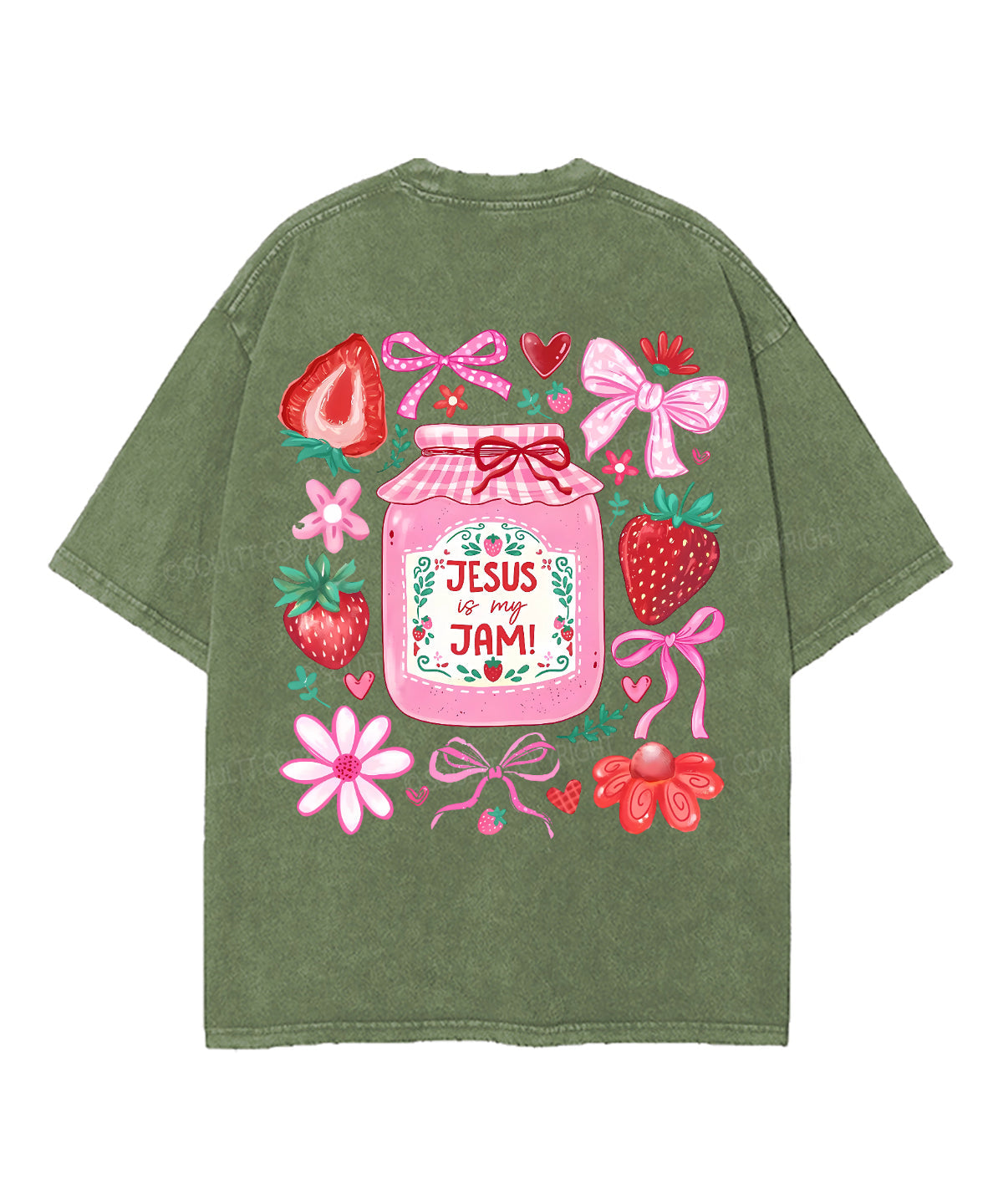 Jesus Is My Jam Double Sided Unisex Washed Christian T-shirt