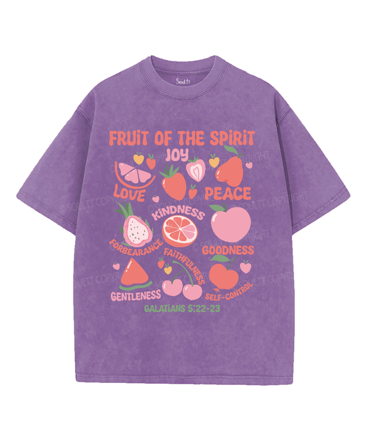 Fruit Of The Spirit Washed Christian T-shirt