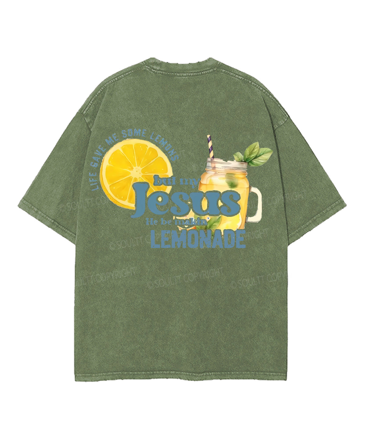 Life Gave Me Some Lemons Double Sided Unisex Washed Christian T-shirt