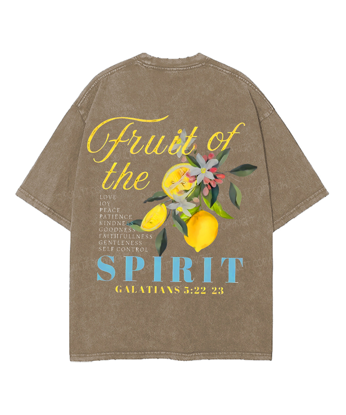 Fruit Of The Spirit Double Sided Unisex Washed Christian T-shirt