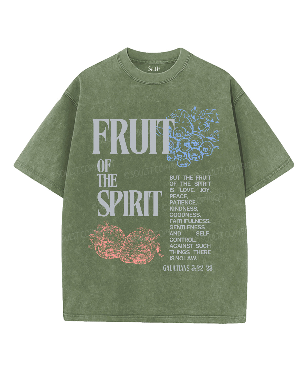 Fruit Of The Spirit Unisex Washed Christian T-shirt