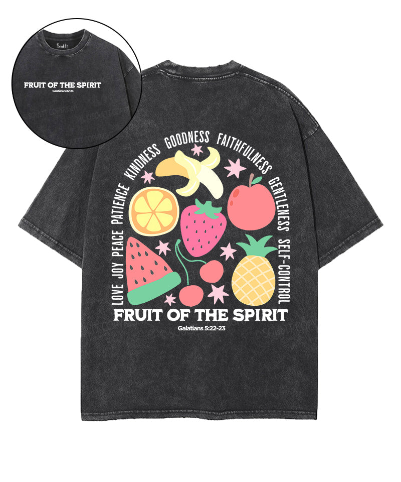 Fruit Of The Spirit Double Sided Unisex Washed Christian T-shirt