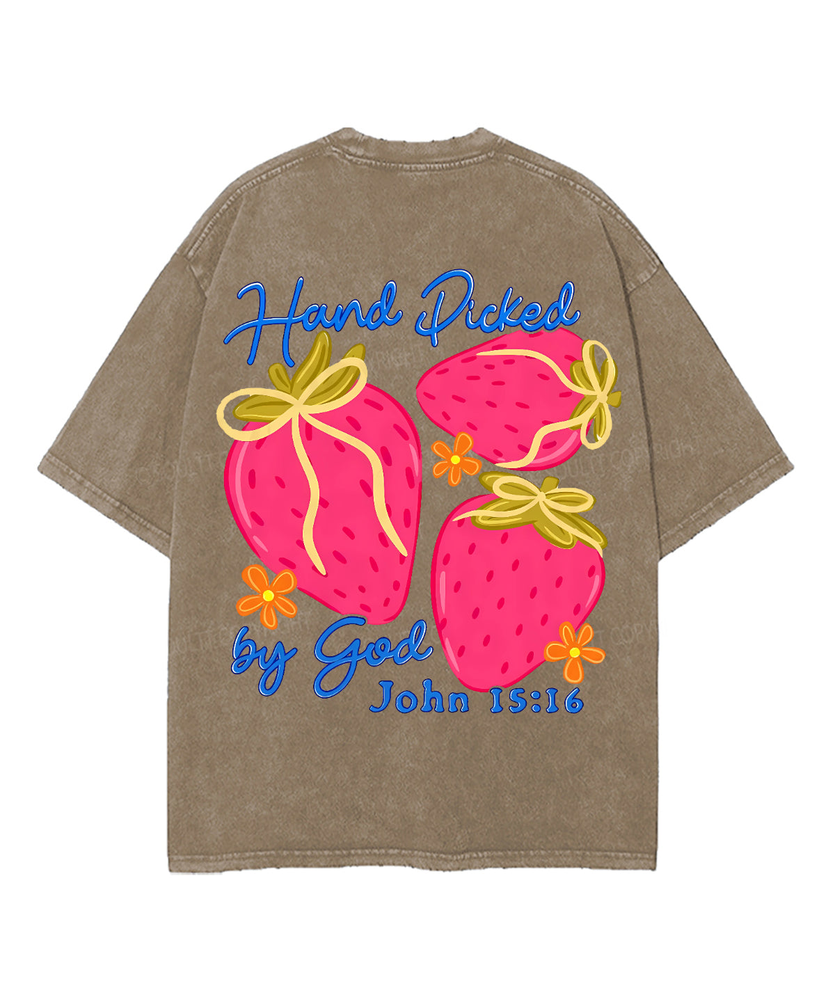 Hand Picked By God Double Sided Unisex Washed Christian T-shirt