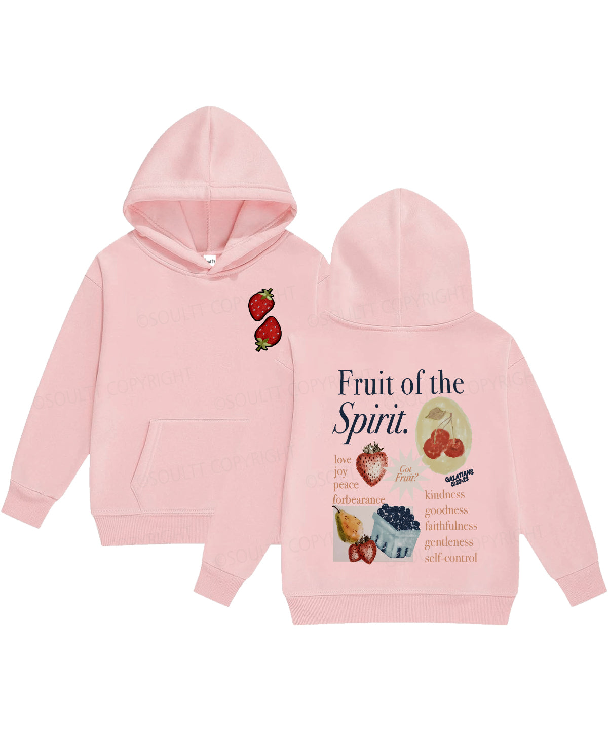 Kids Fruit Of The Spirit Double Sided Christian Hoodie