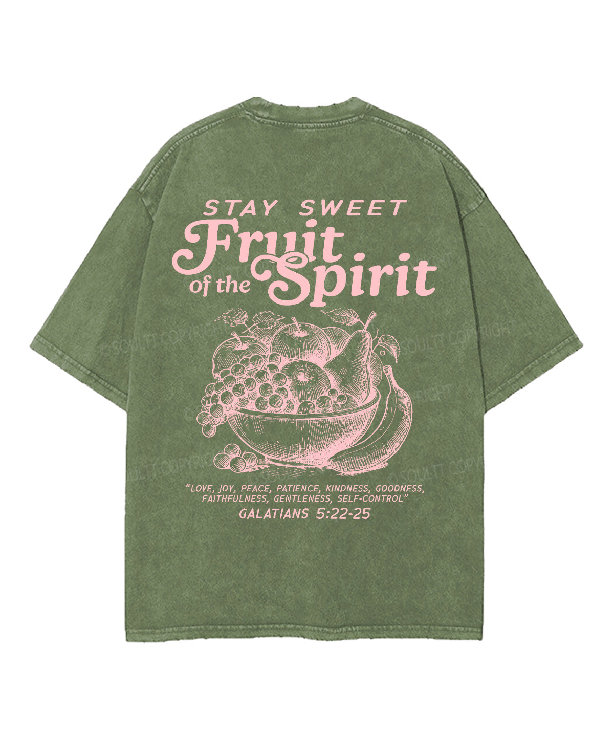 Fruit Of The Spirit Double Sided Unisex Washed Christian T-shirt