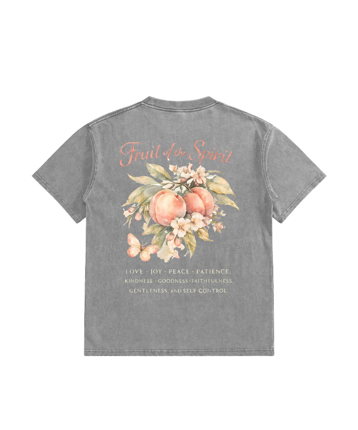 Kids Fruit Of The Spirit Double Sided Washed Christian T-shirt