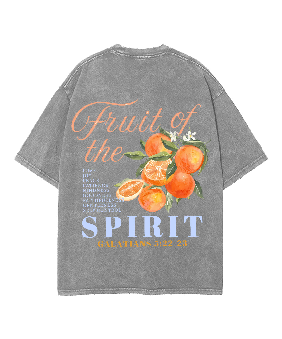 Fruit Of The Spirit Double Sided Unisex Washed Christian T-shirt