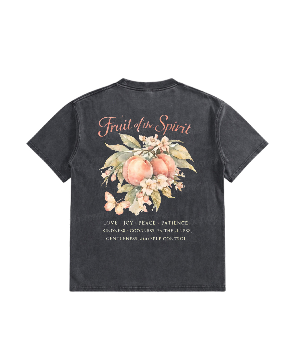 Kids Fruit Of The Spirit Double Sided Washed Christian T-shirt