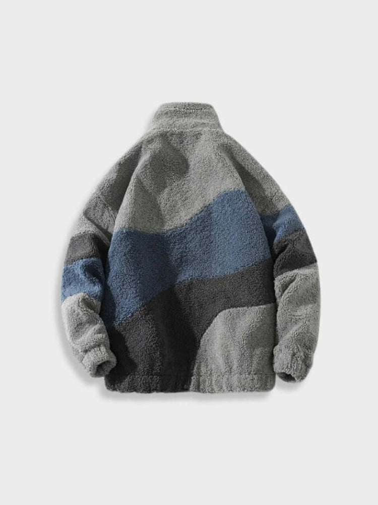 Colorblock Sherpa Fleece Jacket