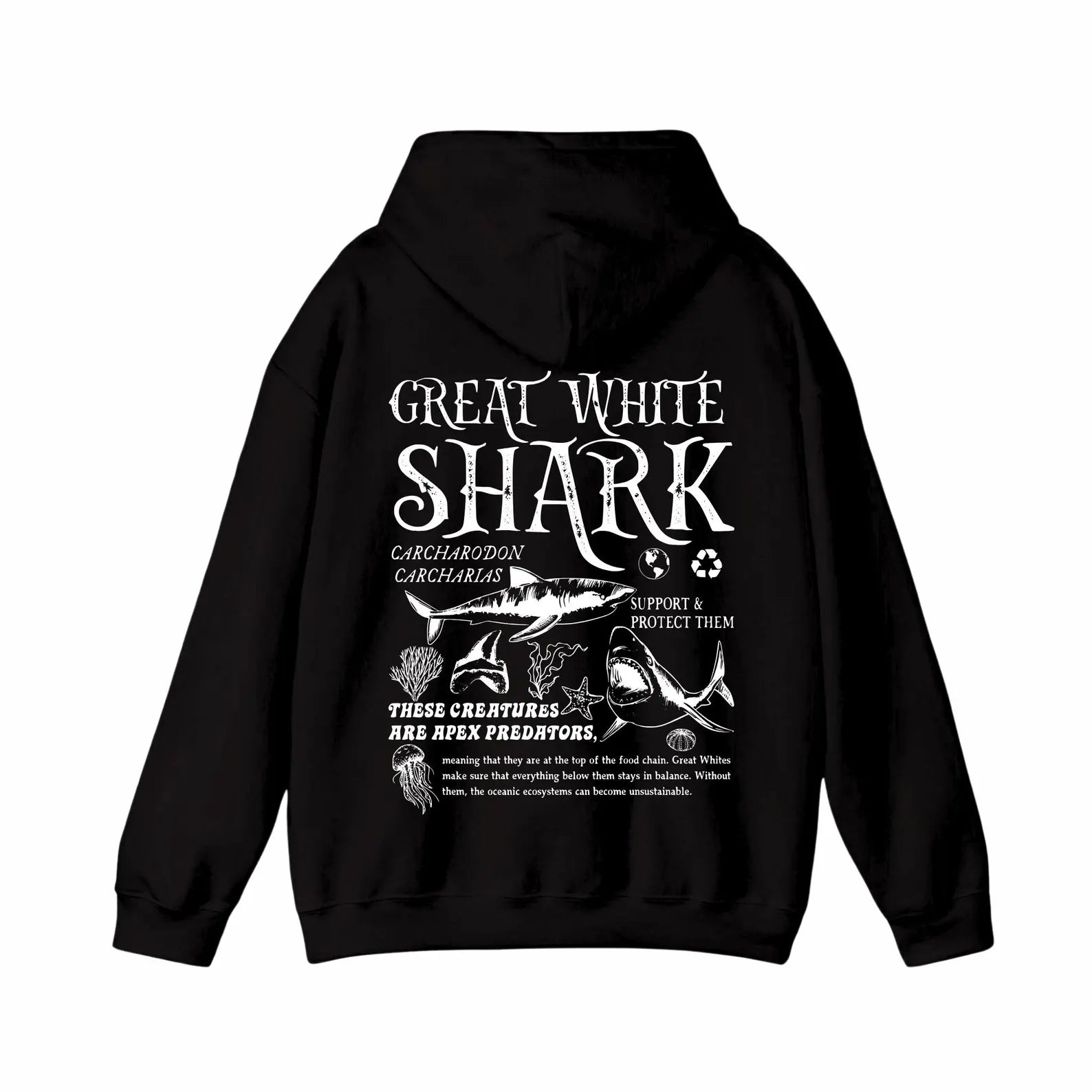 Great White Shark Hoodie V4