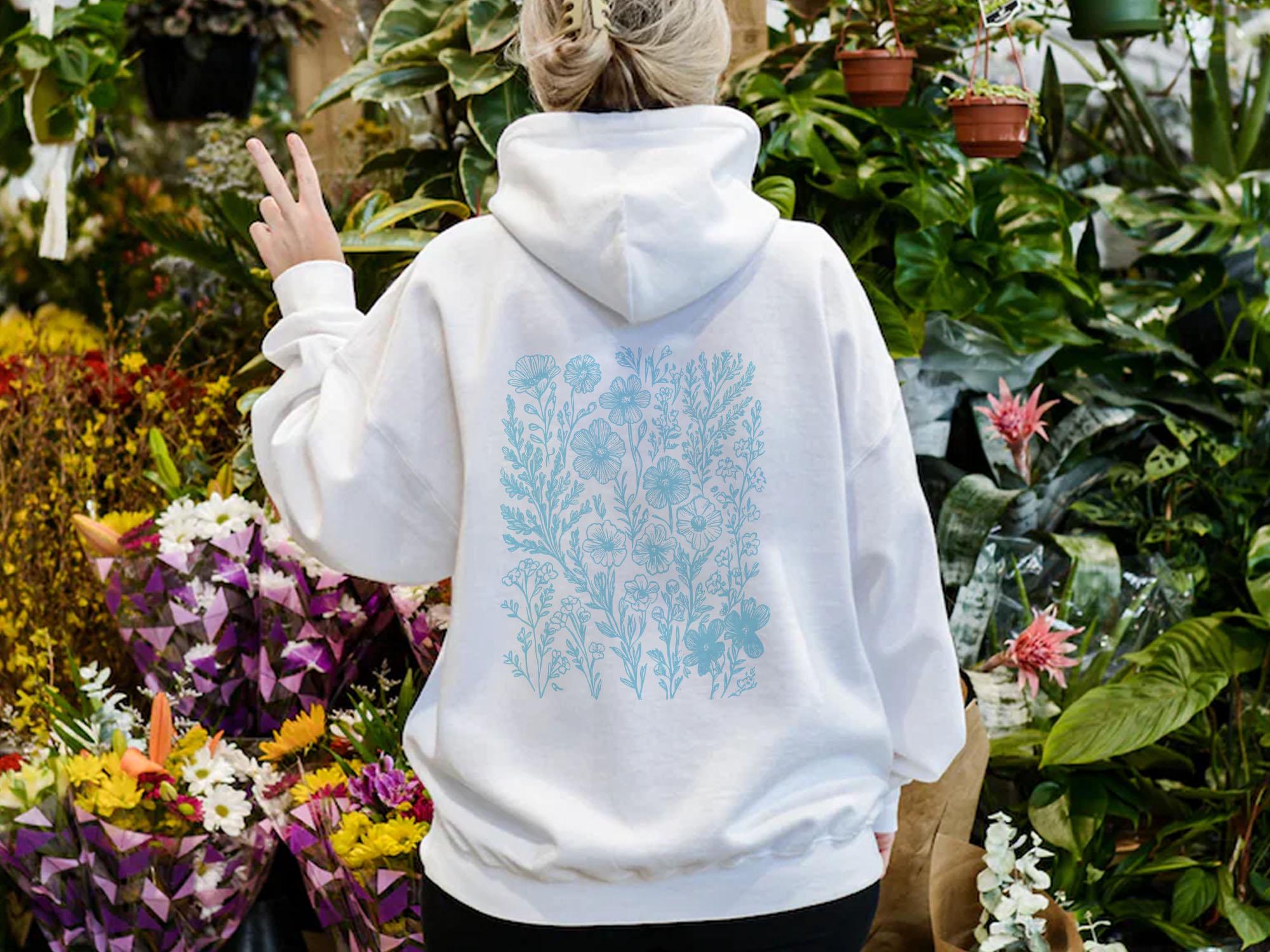 Blue Wildflower Hoodie
