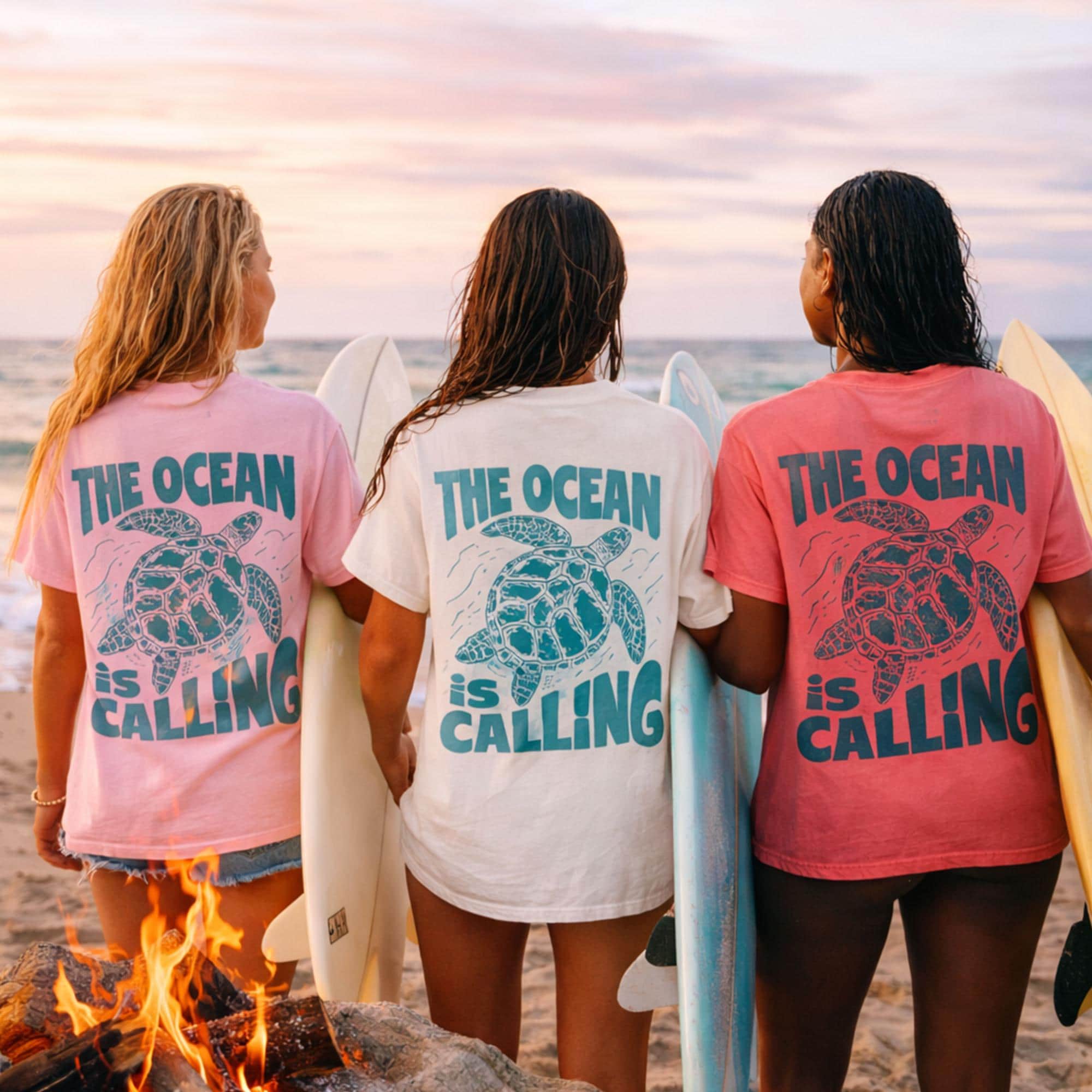 The Ocean Is Calling Turtle Tee