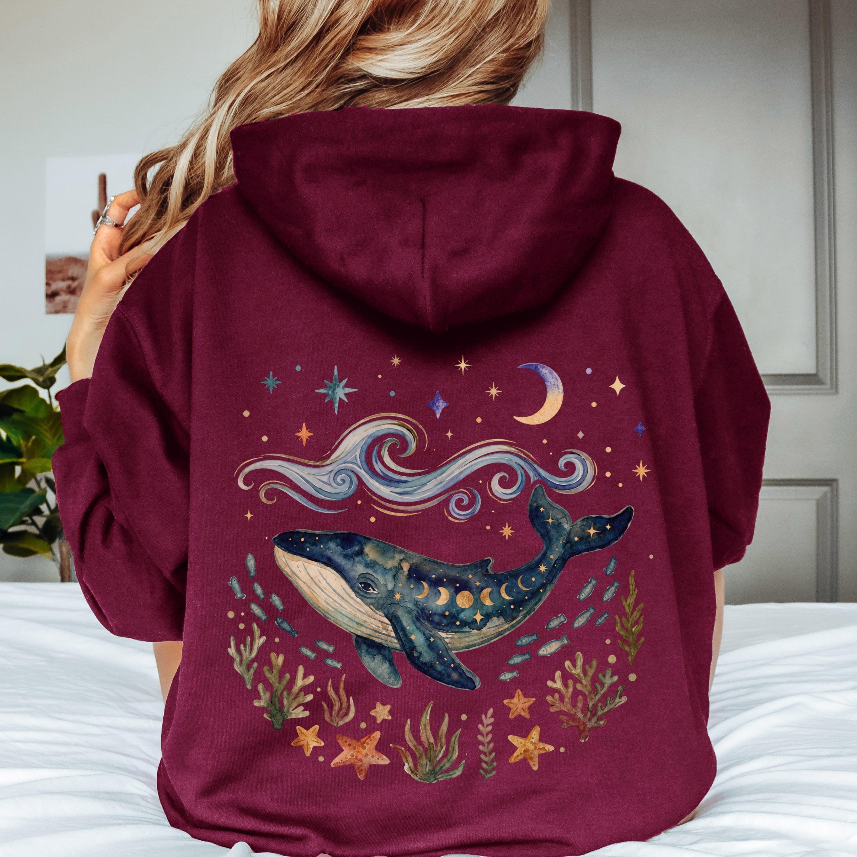 Blue Whale Celestial Waves Hoodie
