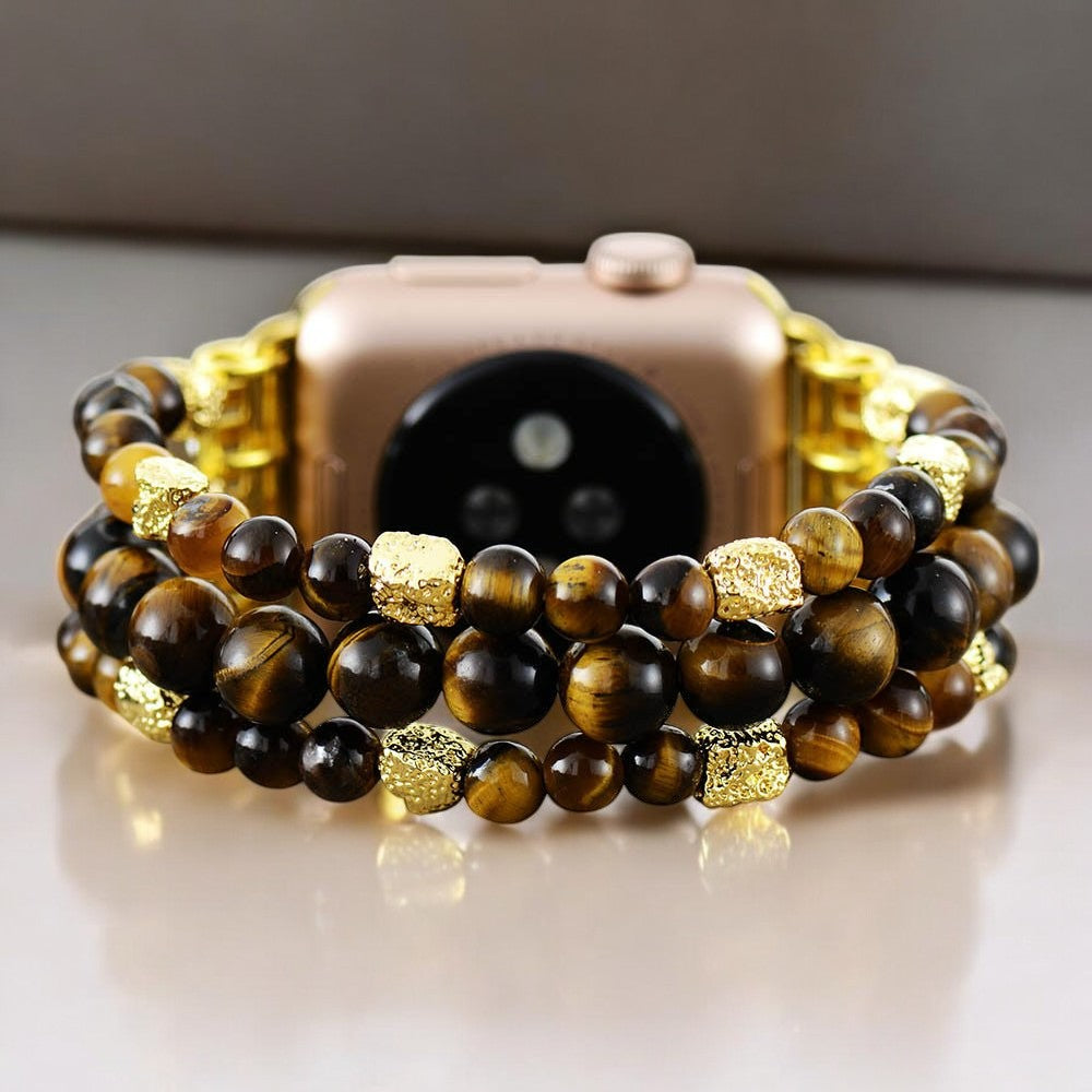 Tiger Eye Gleam Stretch Apple Watch Strap