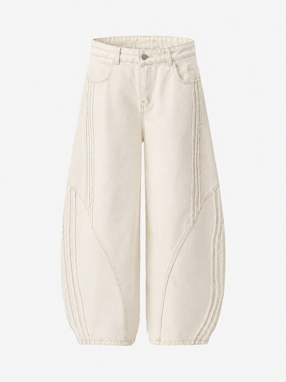 Side-Stripe Barrel Jeans